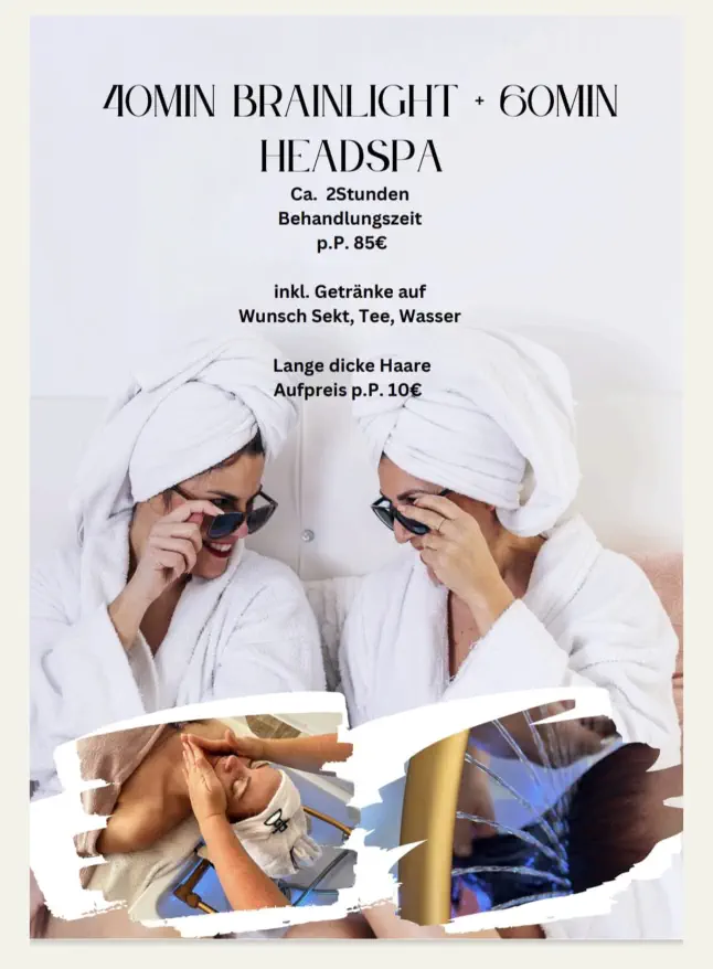 brainLigt mit HeadSpa Behandlung, 2 Stunden