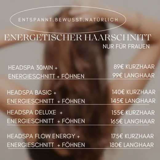 Preisliste Energetischer Haarschnit